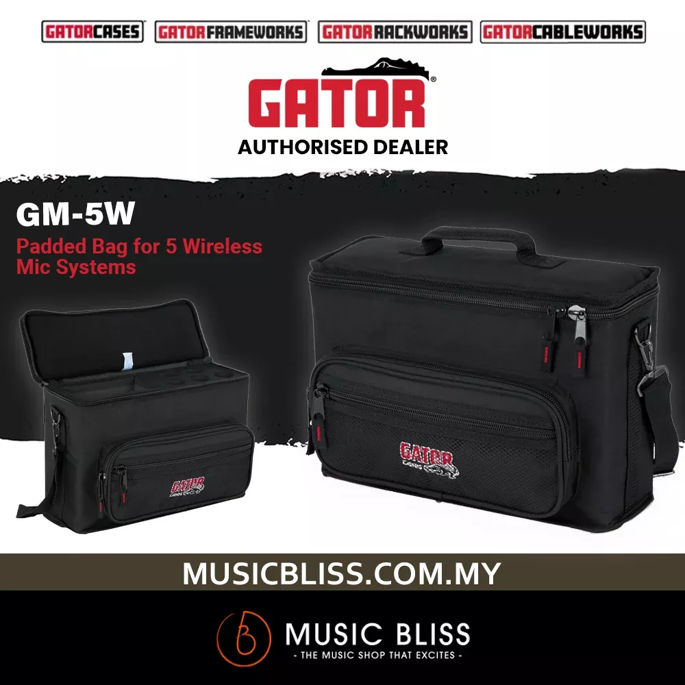 Gator GM-5W Lightweight Bag for 5 Wireless Mic Systems