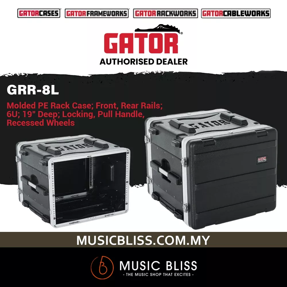 Gator GRR-8L 8U Audio Rolling Rack Case