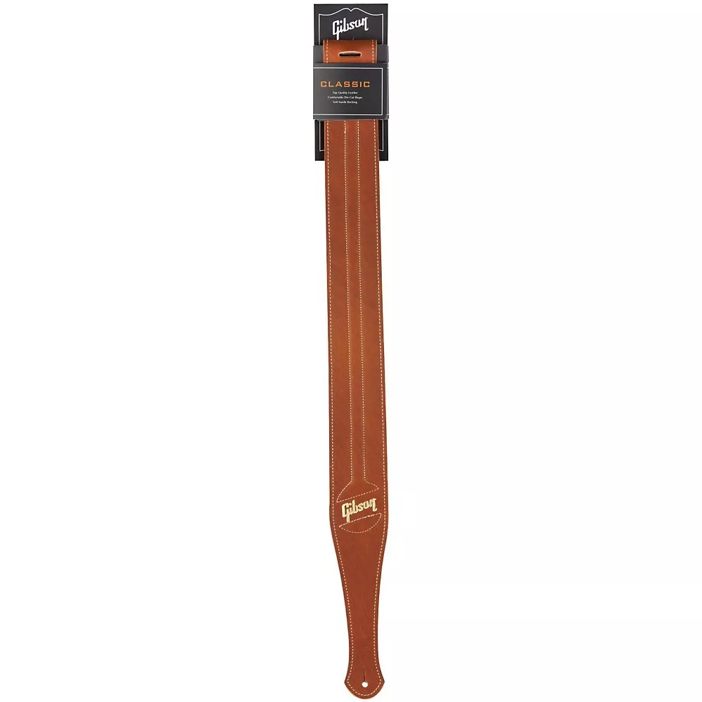 Gibson Classic Leather Guitar Strap with Suede Back Brown