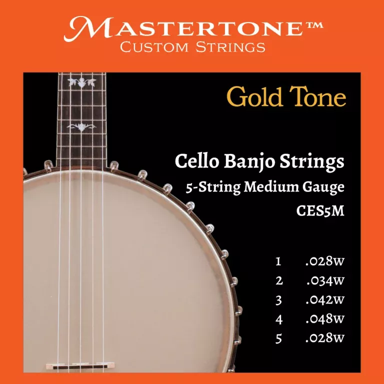Gold Tone 5-string banjo cello medium gauge strings – CES5M