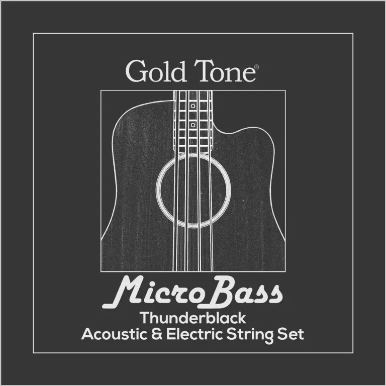Gold Tone Aquila black Thunderguts polymer strings for micro bass – MBS-BL