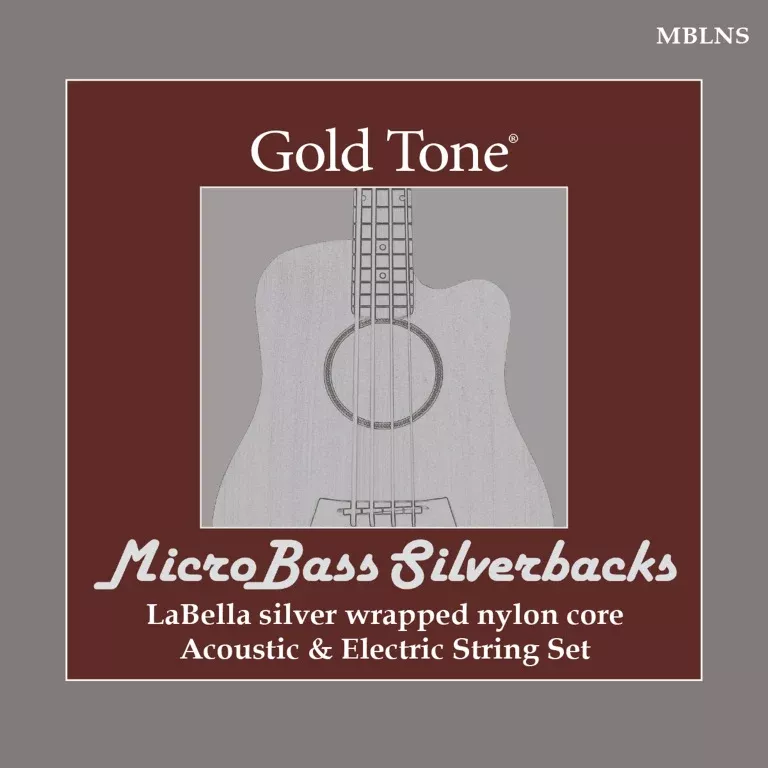 Gold Tone LaBella 'Silverback' silver-wrapped nylon strings for micro bass – MBLNS