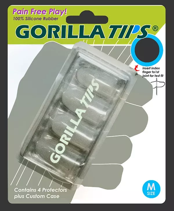 Gorilla Tips Fingertip Protectors Clear Size Medium: Guitar Accessory