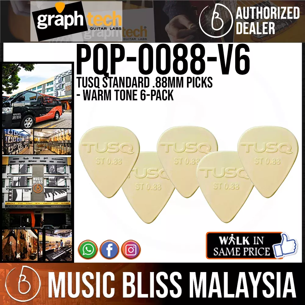 Graph Tech PQP-0088-V6 TUSQ Standard .88mm Picks – Warm Tone 6-pack
