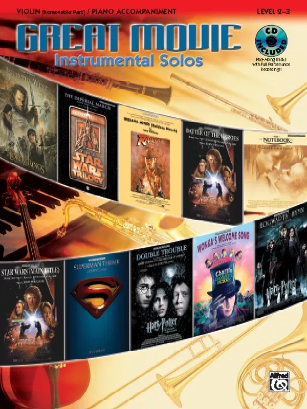Great Movie Instrumental Solos for Strings: Violin Book, CD & Instrumental Part