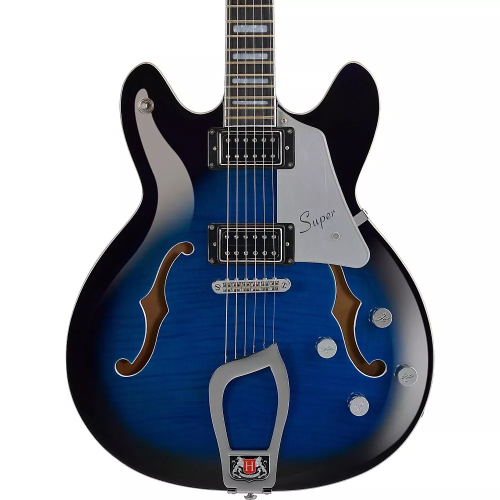 Hagstrom Super Viking Flame Maple Electric Guitar Dark Baltic Sea