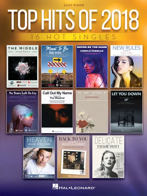 Hal Leonard 00283396 Top Hits of 2018 for Easy Piano