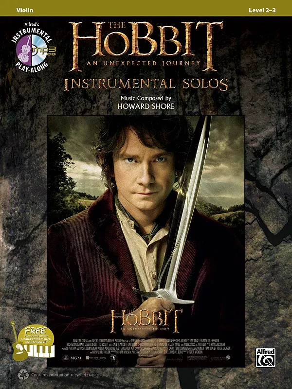 The Hobbit: An Unexpected Journey Instrumental Solos for Strings: Violin Book & CD