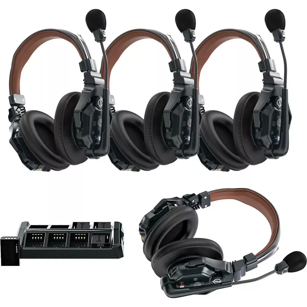 Hollyland Solidcom C1 Pro Wireless Intercom System – 4 Double-ear Headsets