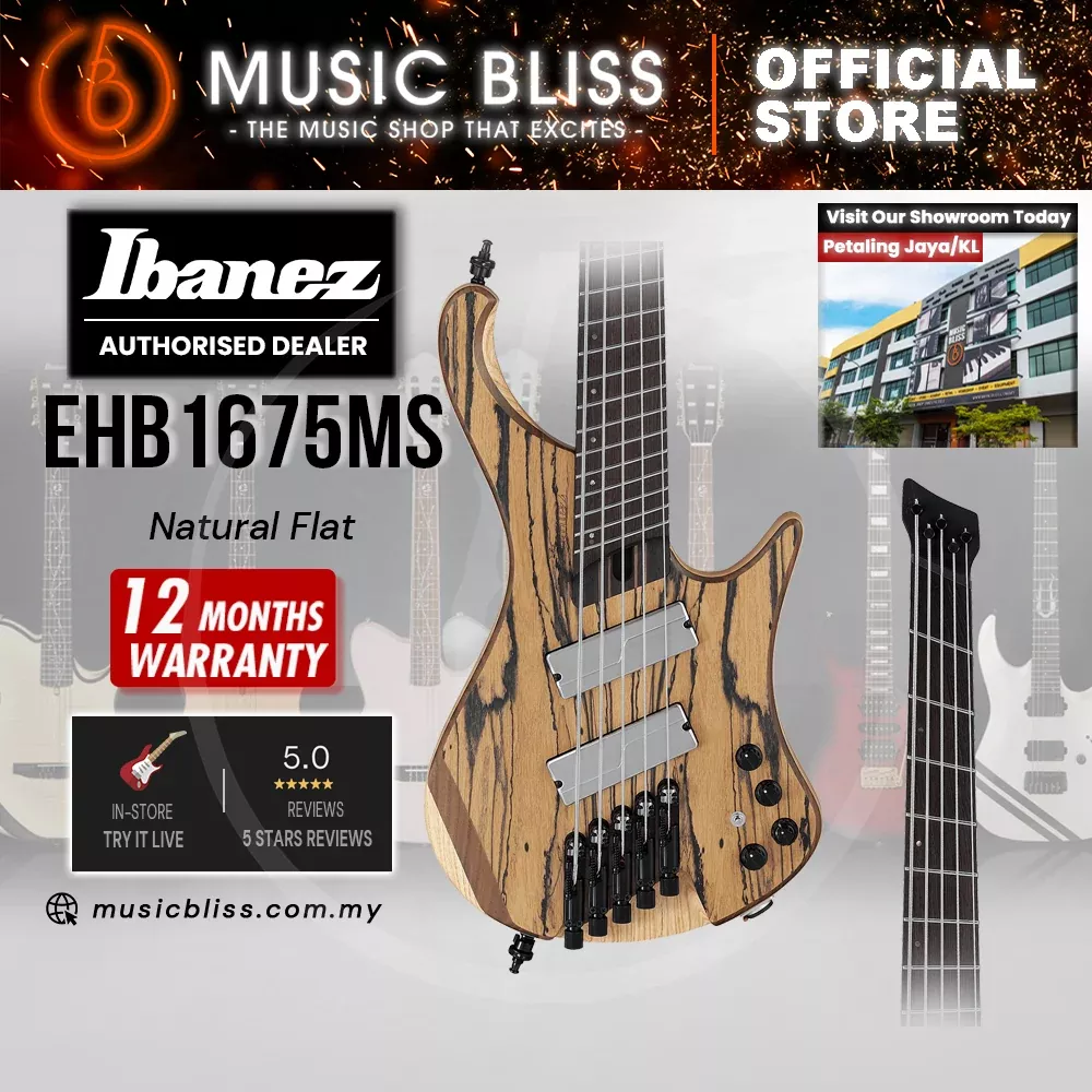 Ibanez Bass Workshop EHB1675MS 5-string Bass Guitar – Natural Flat
