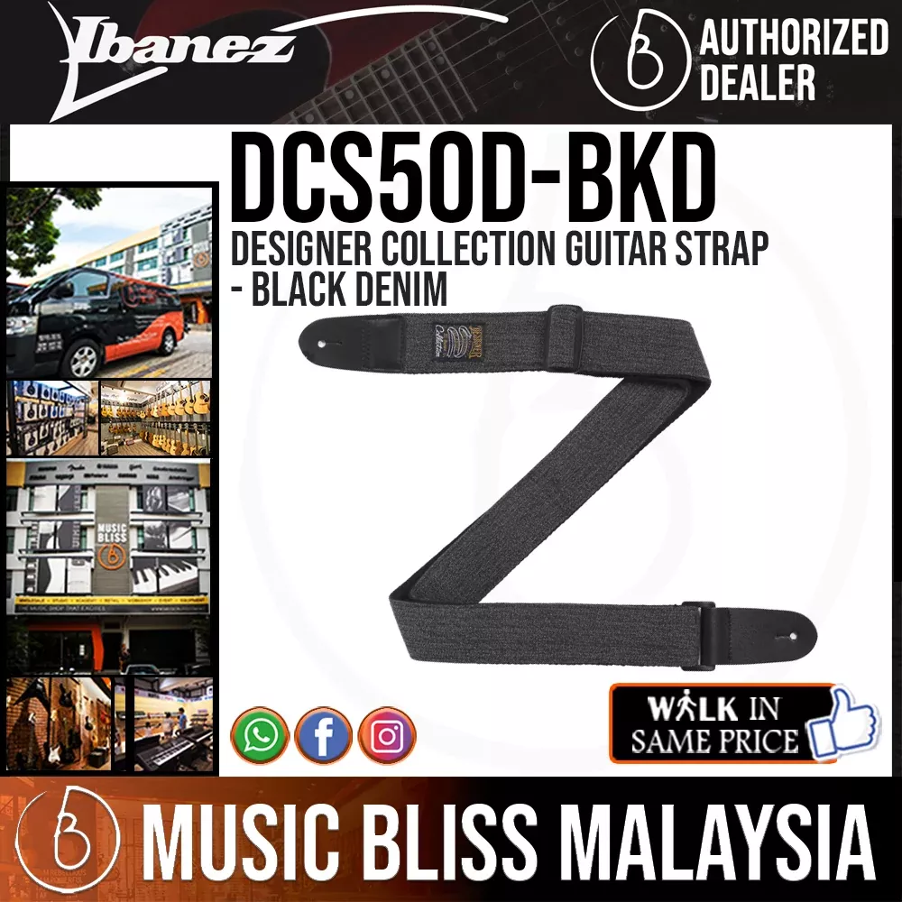 Ibanez DCS50D Designer Collection Guitar Strap - Black Denim