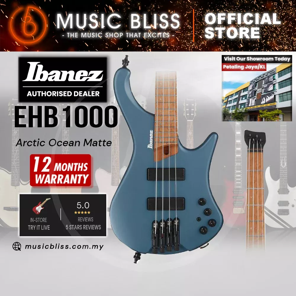 Ibanez EHB Ergonomic Headless Bass Guitar – Arctic Ocean Matte