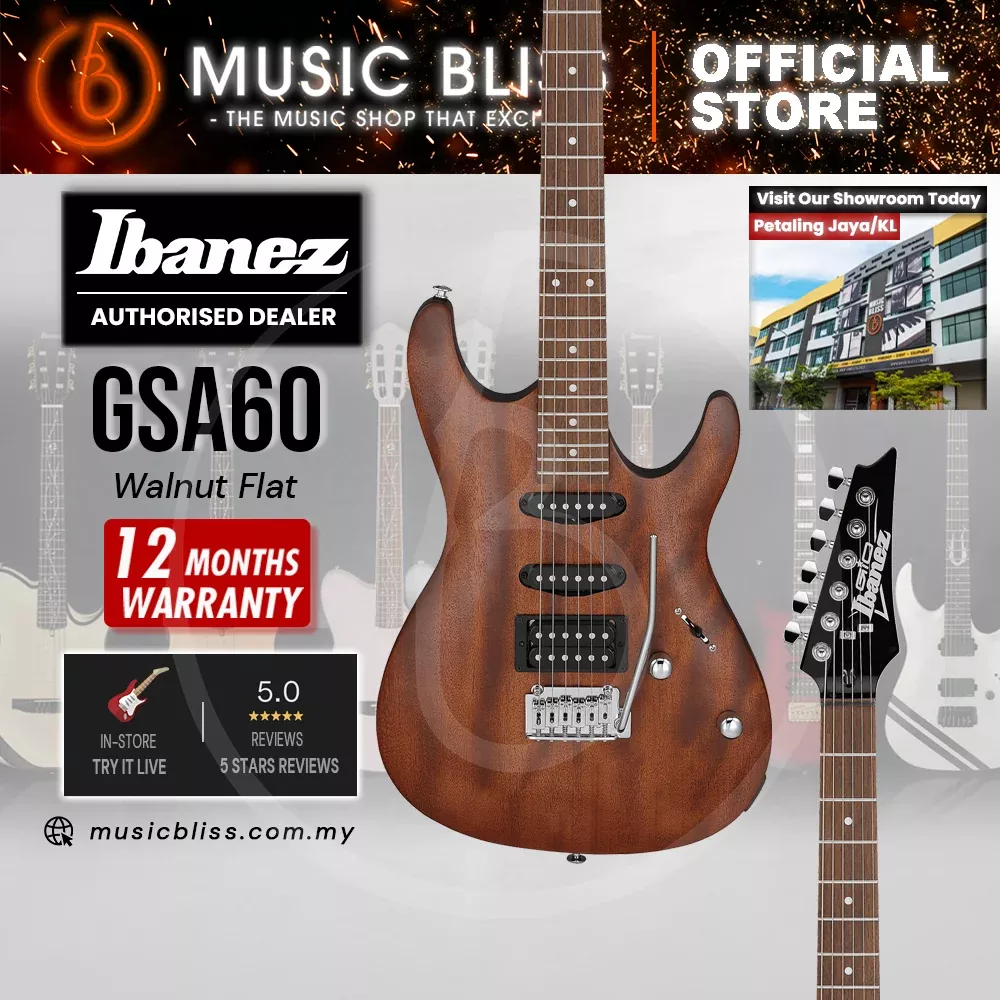 Ibanez GIO GSA60 Electric Guitar - Walnut Flat