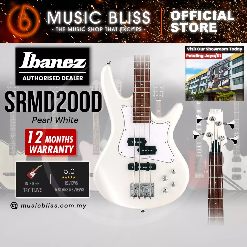 Ibanez Mezzo SRMD200D Electric Bass Guitar - Pearl White