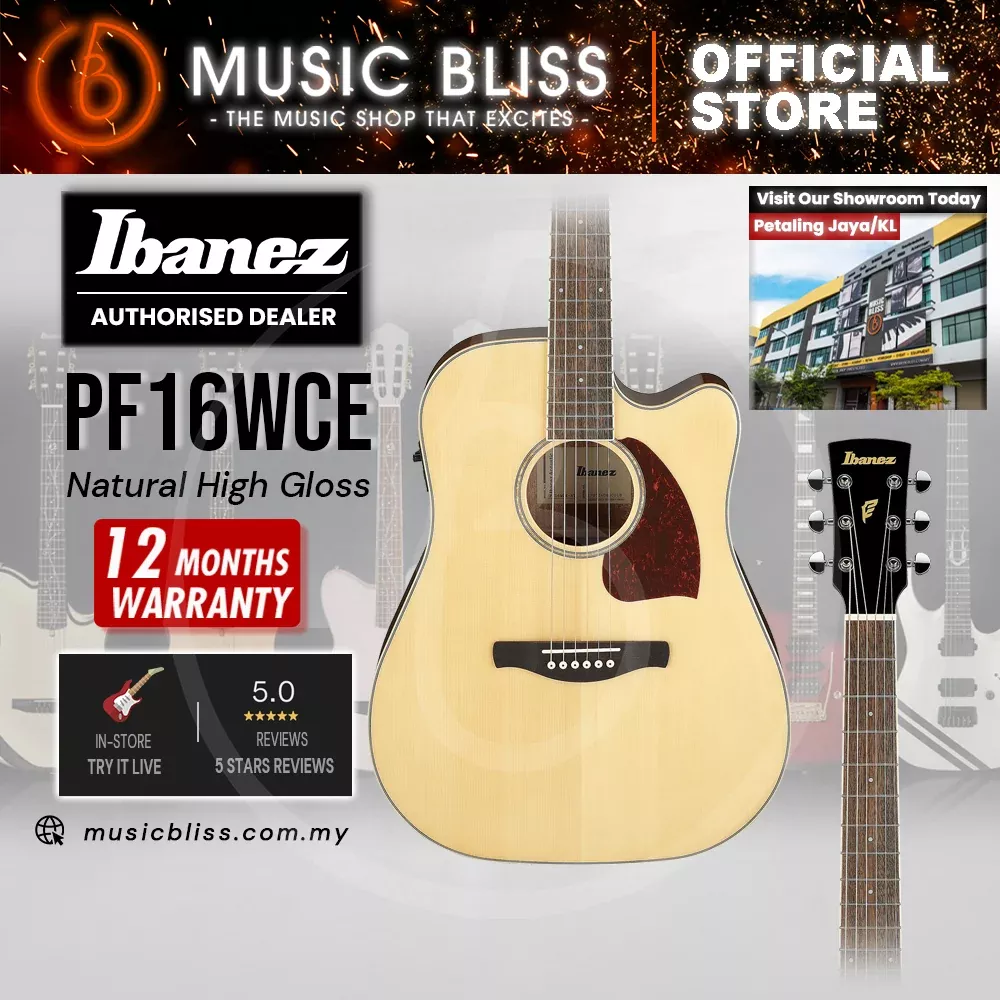 Ibanez PF16WCE Acoustic-Electric Guitar – Natural High Gloss