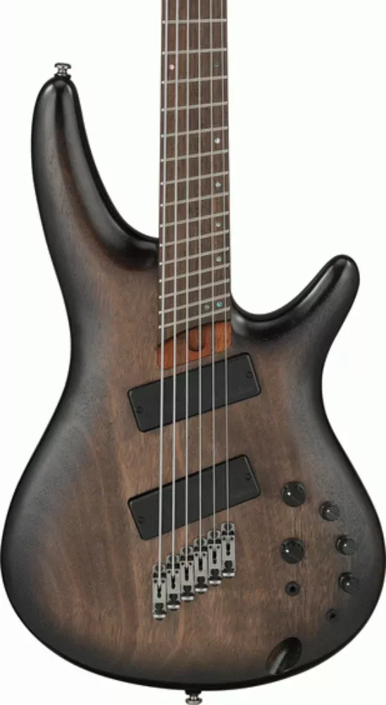 Ibanez SRC6MS 6-string Electric Bass Guitar in Black Stained Burst Low Gloss