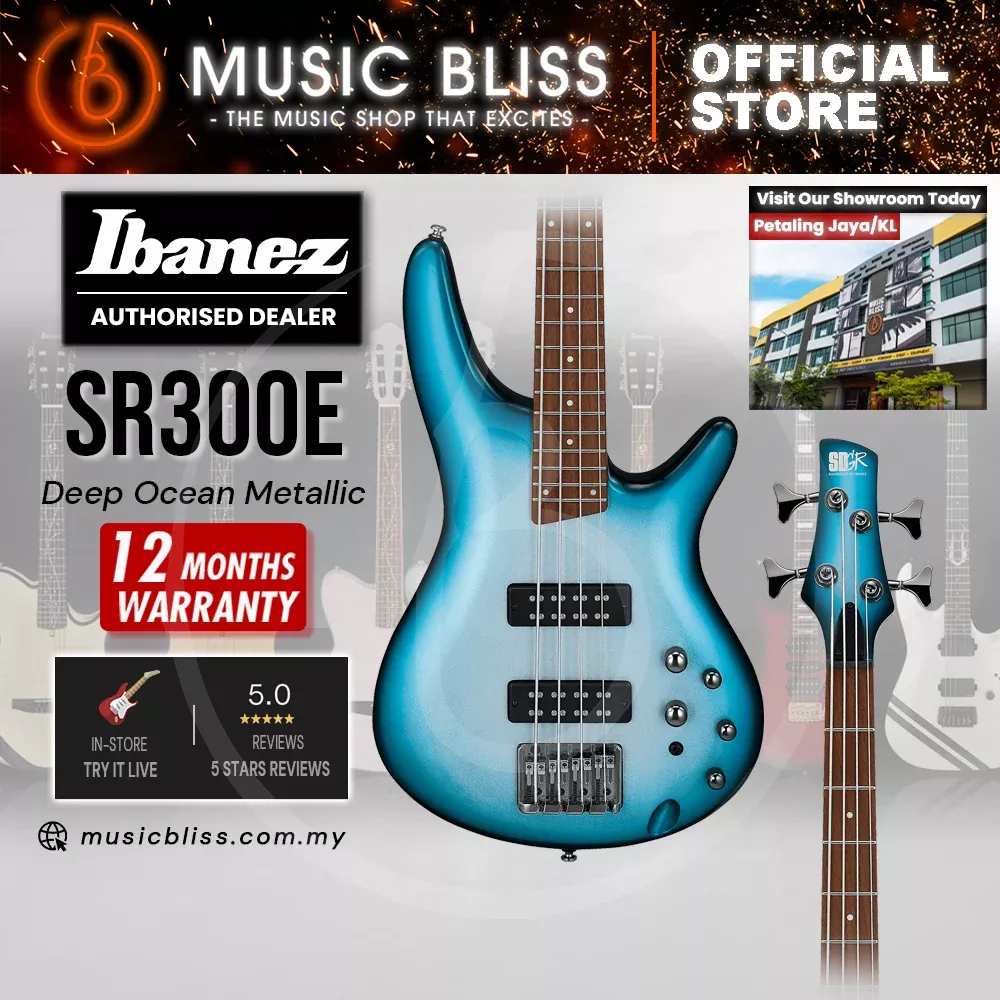 Ibanez Standard SR300E Electric Bass Guitar – Deep Ocean Metallic