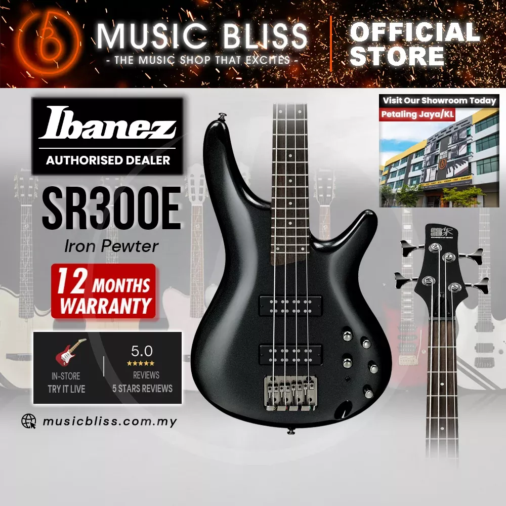 Ibanez Standard SR300E Electric Bass Guitar – Iron Pewter