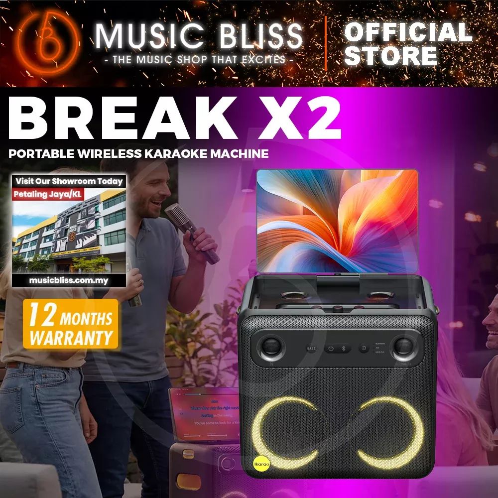 Ikarao Break X2 Premium Portable Wireless Audio Machine with 106dB Sound Pressure, Dual 4-inch Woofers, and 10.1” HD Screen – USB C