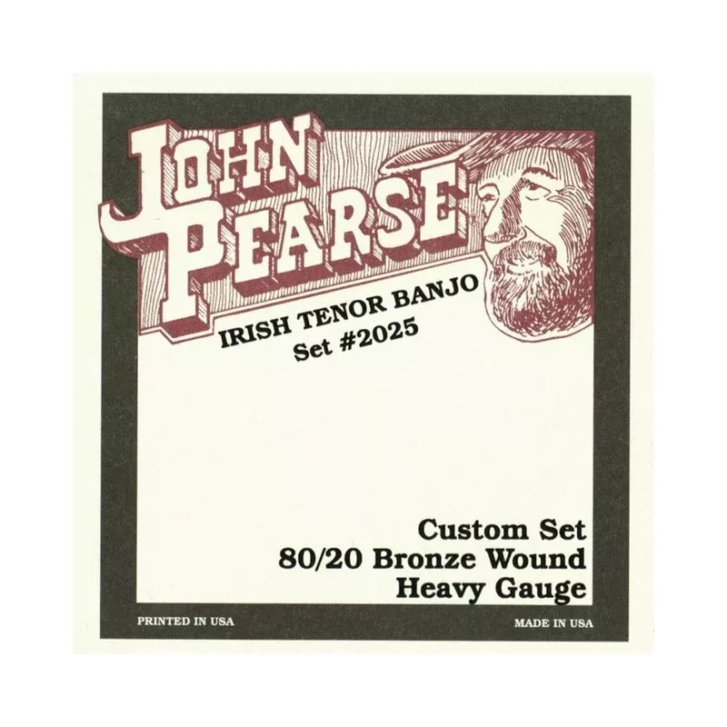 John Pearse 2025H Custom Heavy 4-String Tenor Banjo Strings
