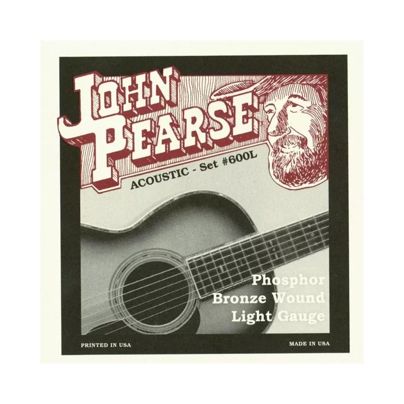 John Pearse 600L Phosphor Bronze Light Acoustic Guitar Strings