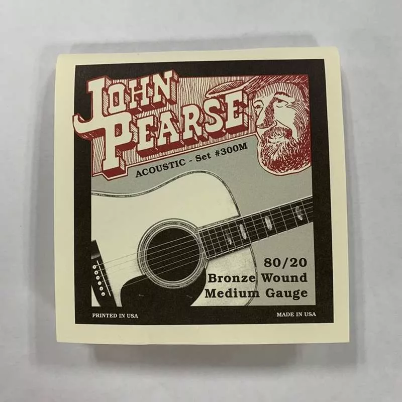 John Pearse 80/20 Bronze Wound Medium Gauge Strings, P300M