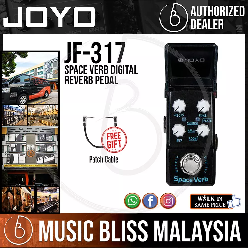 Joyo JF-317 Space Verb Digital Reverb Pedal with Free Patch Cable