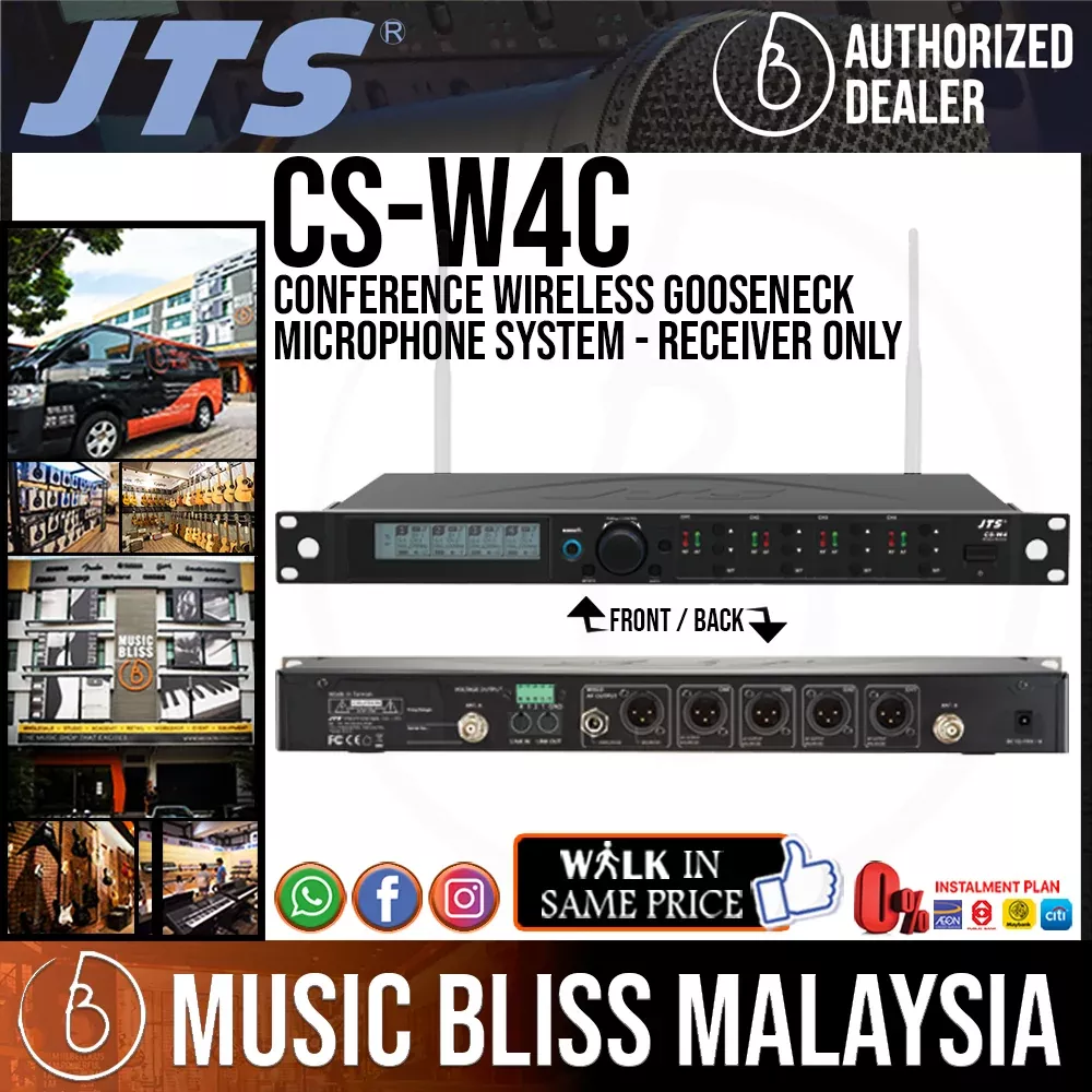 JTS CS-W4C Conference Wireless Gooseneck Microphone System - Receiver Only