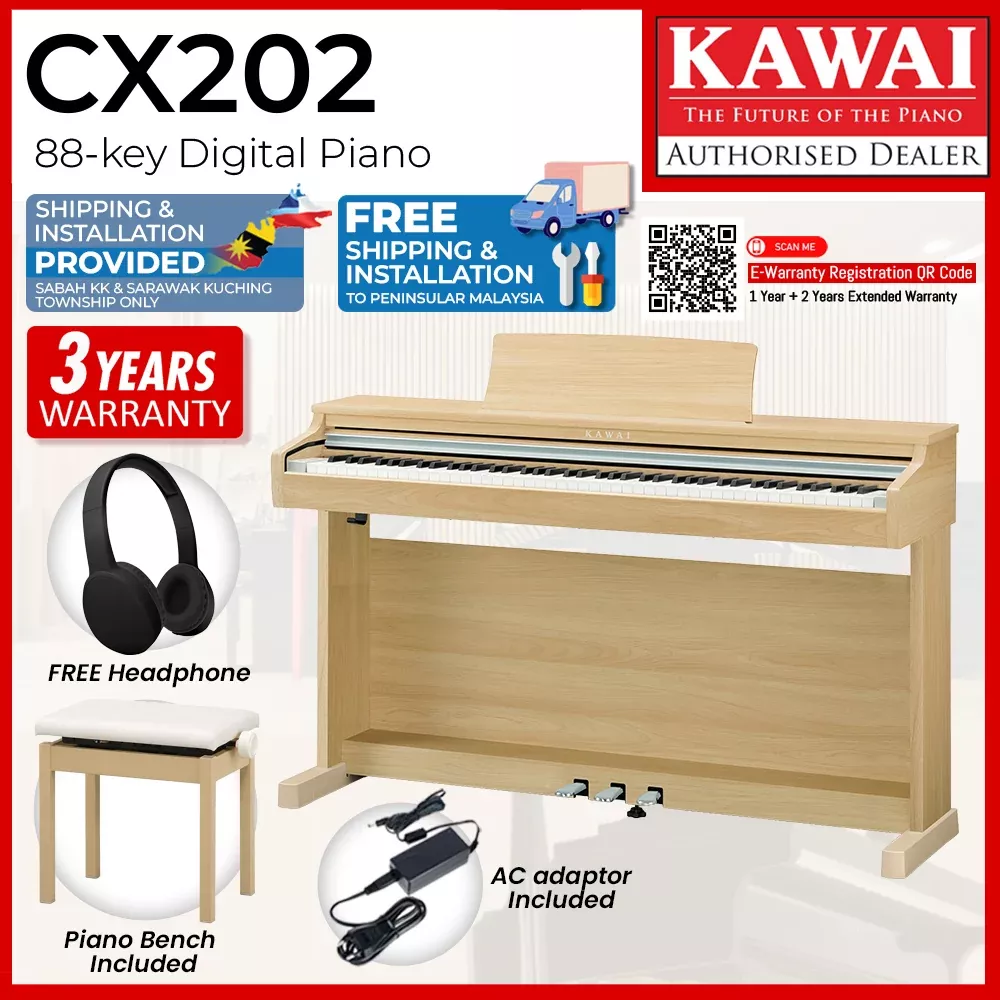 Kawai CX202 Digital Piano – Premium Light Oak