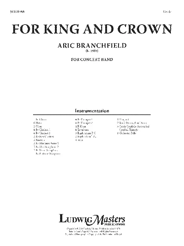 For King and Crown: Concert Band Conductor Score