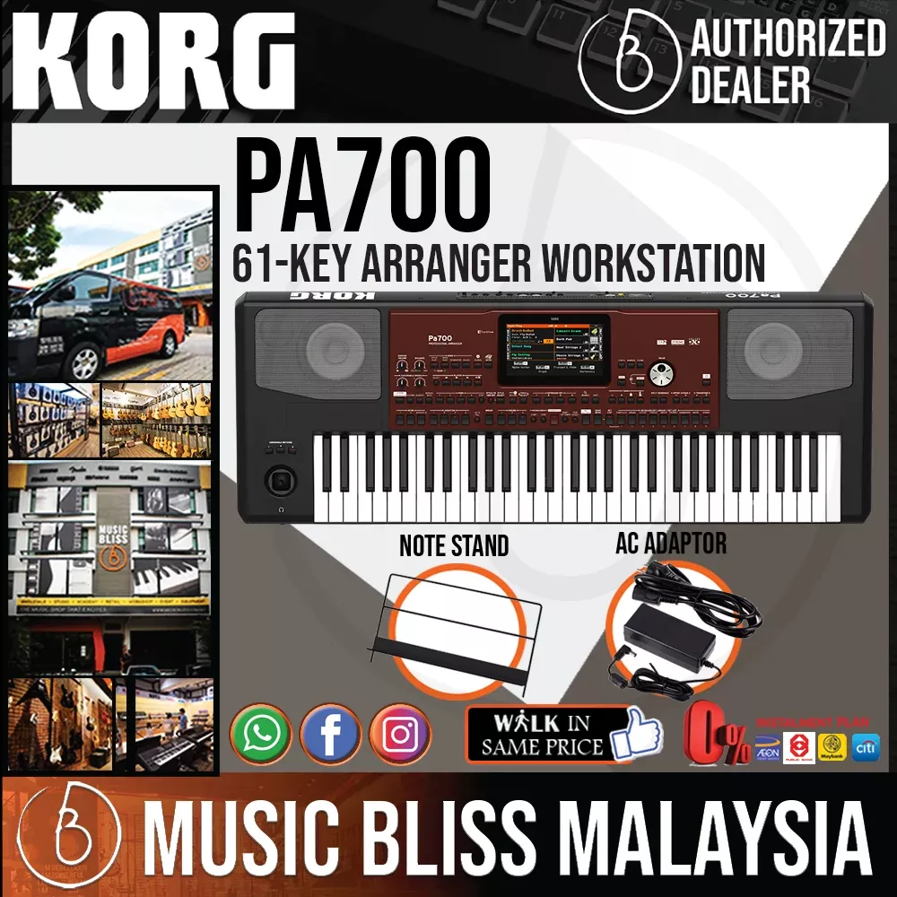 Korg Pa700 61-key Arranger Workstation with 0% Instalment