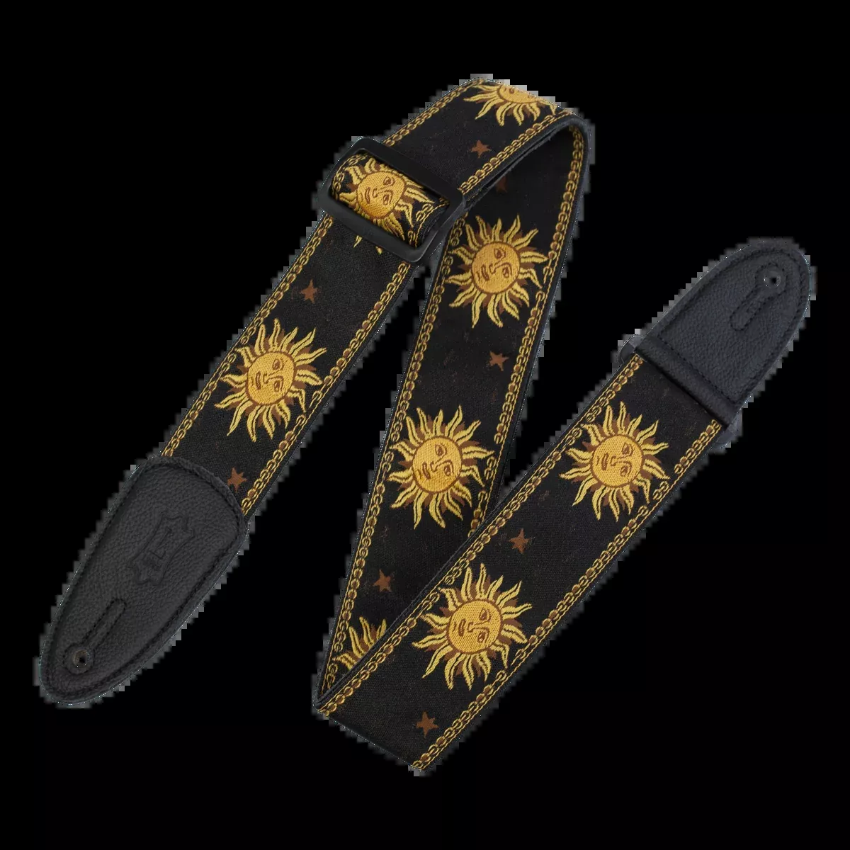 Levy’s MPJG ’60s Sun Polyester Guitar Strap – Black/Yellow