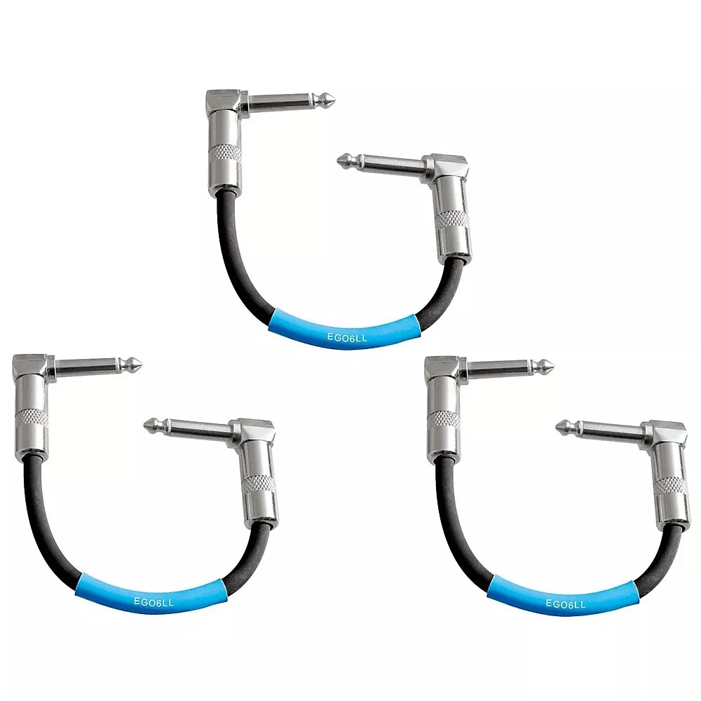 Livewire Advantage Instrument Patch Cable Angled/Angled 3-Pack - 6 in. Black