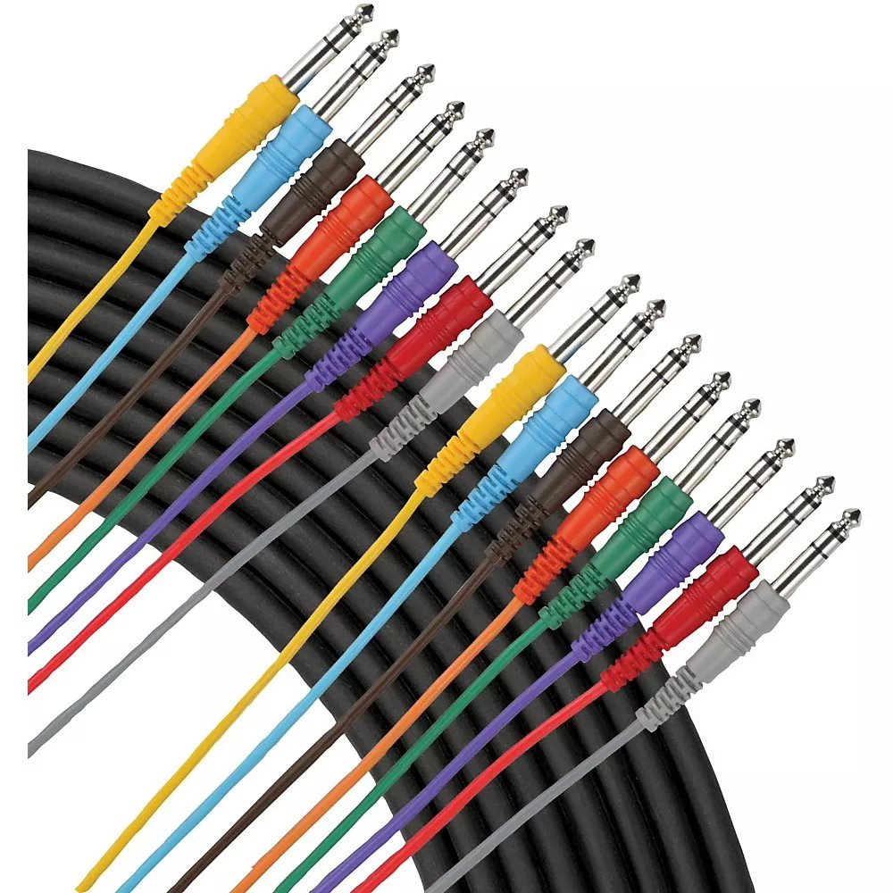 Livewire Essential A8TT 8-Channel Snake TRS to TRS 12 ft. Black