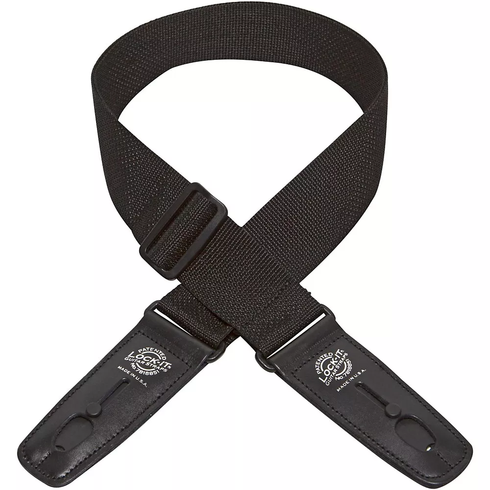 Lock-It Straps 2" Poly Guitar Strap Black