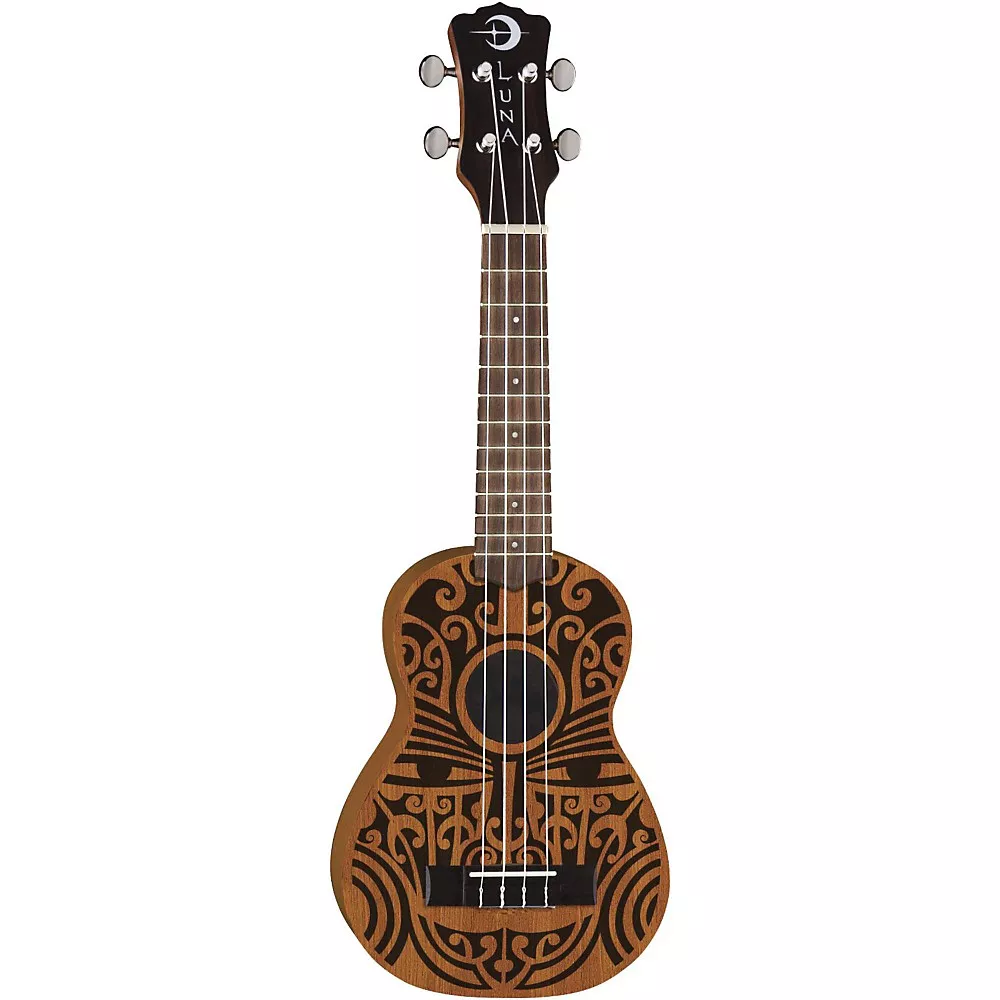 Luna Tribal Soprano Ukulele Satin Natural