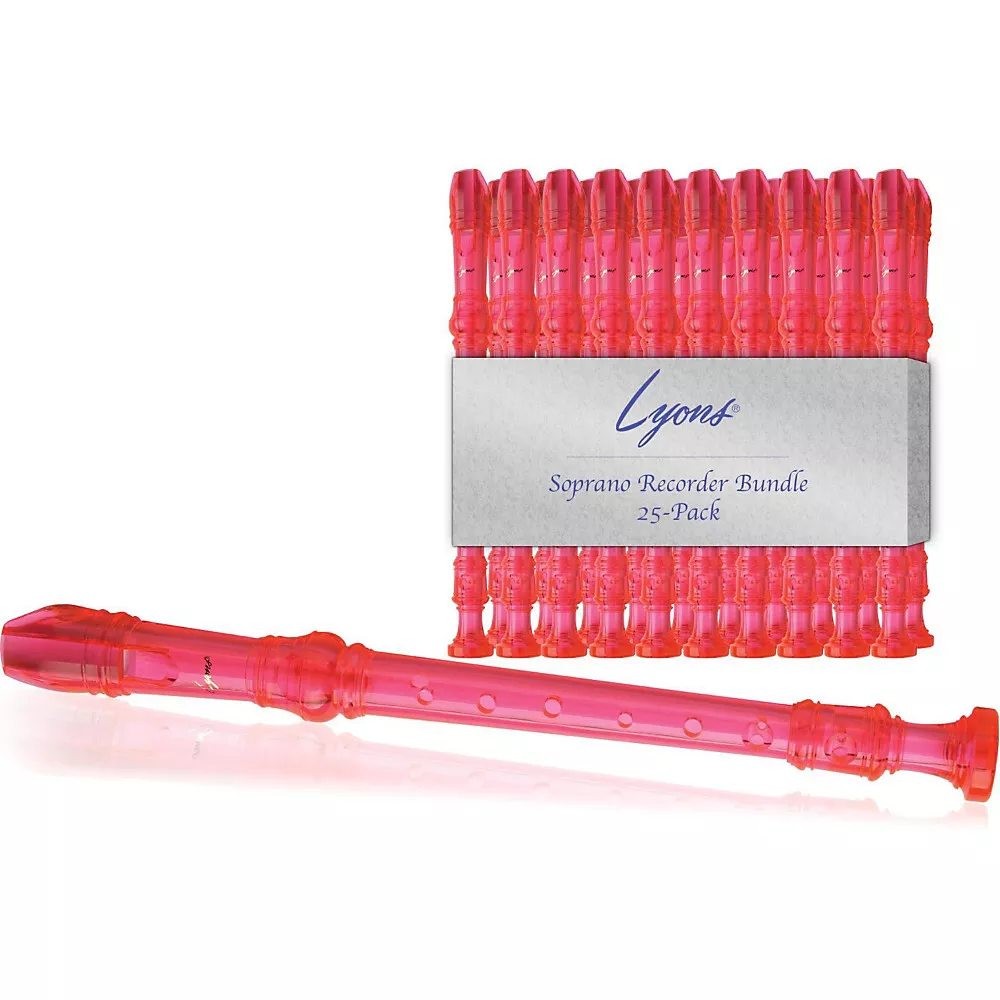 Lyons Soprano Recorder Value Bundle 25-Pack Transparent Pink