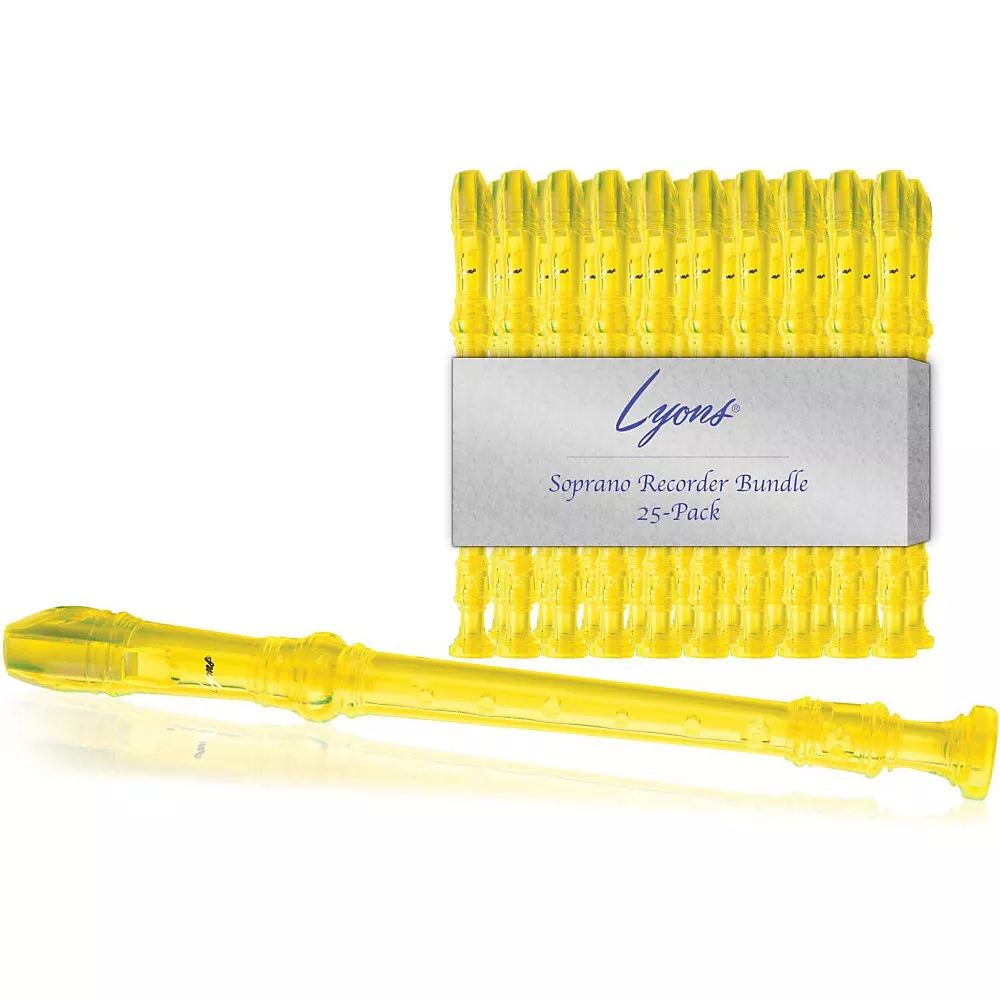 Lyons Soprano Recorder Value Bundle 25-Pack Transparent Yellow