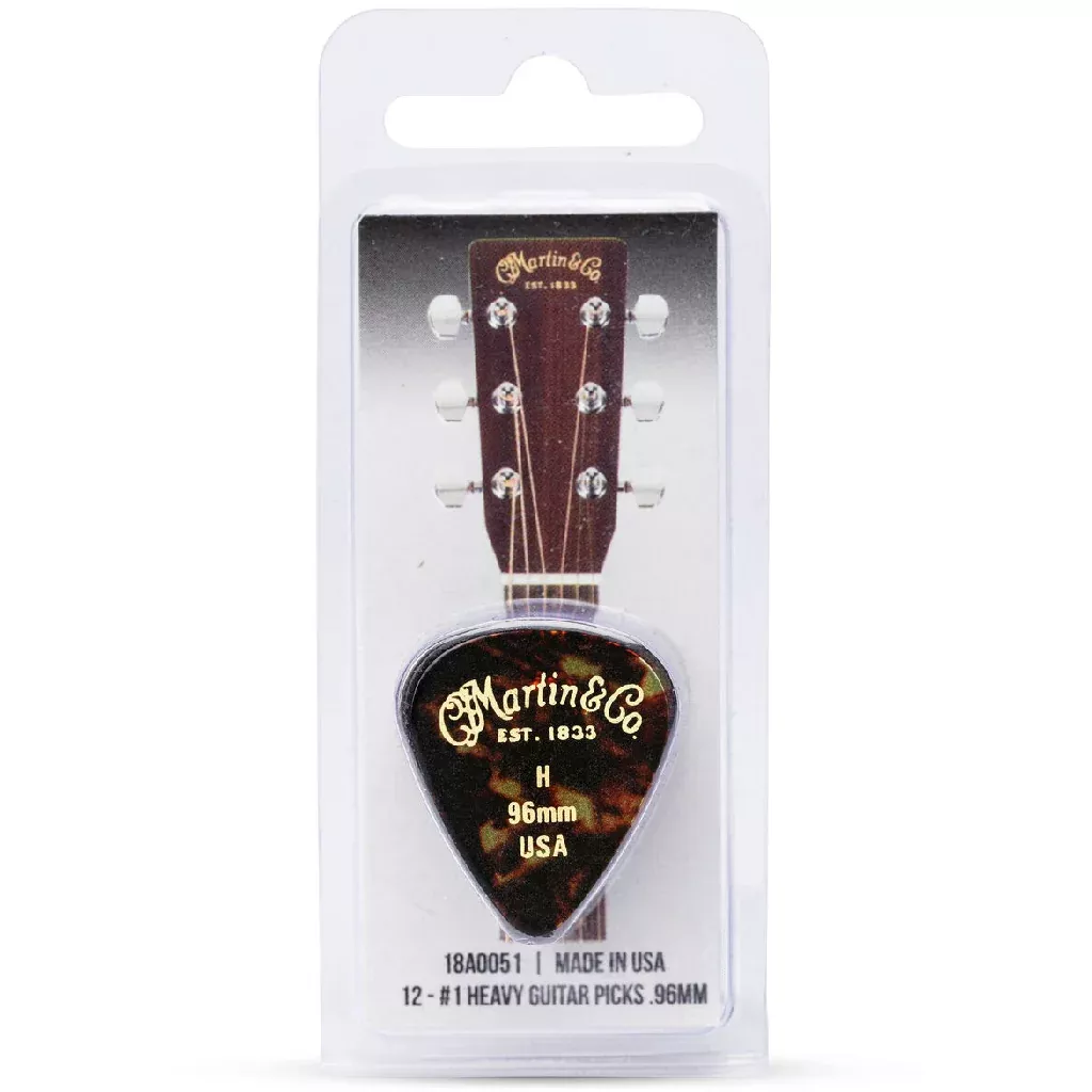 Martin Celluloid Faux Tortoise Picks .96mm 12 Pack