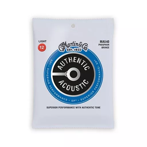 Martin MA540PK3 Authentic SP Phosphor Bronze Acoustic Guitar Strings, Pack of 3, Light
