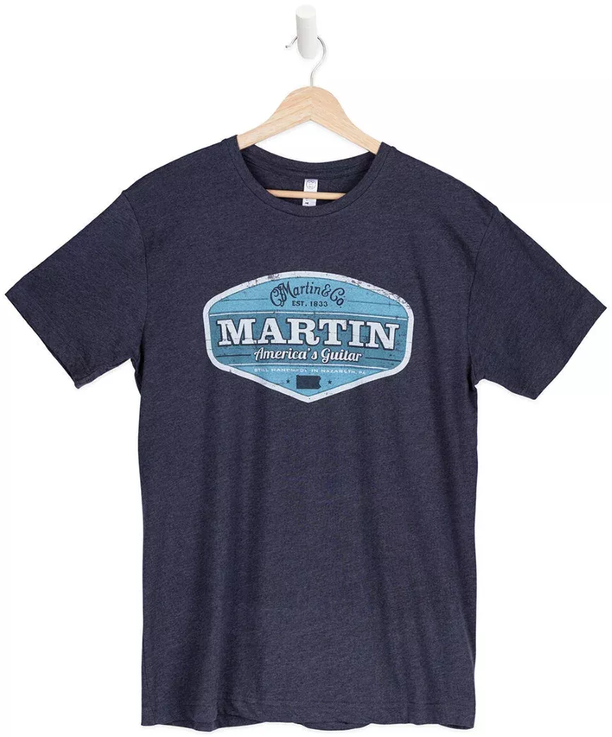 Martin Retro Graphic Tee Medium in Navy Blue