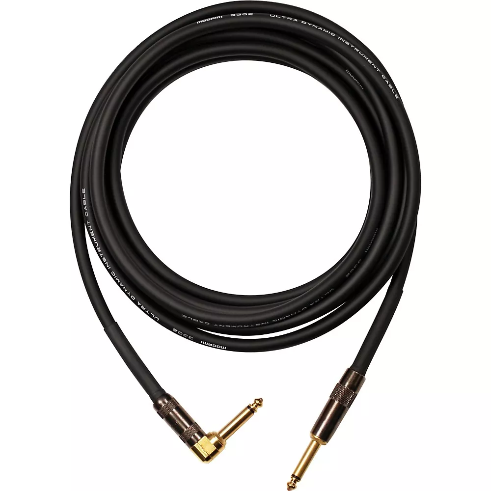 Mogami Platinum Instrument Cable With Right Angle to Straight End Connectors 12 ft. Right Angle to Straight