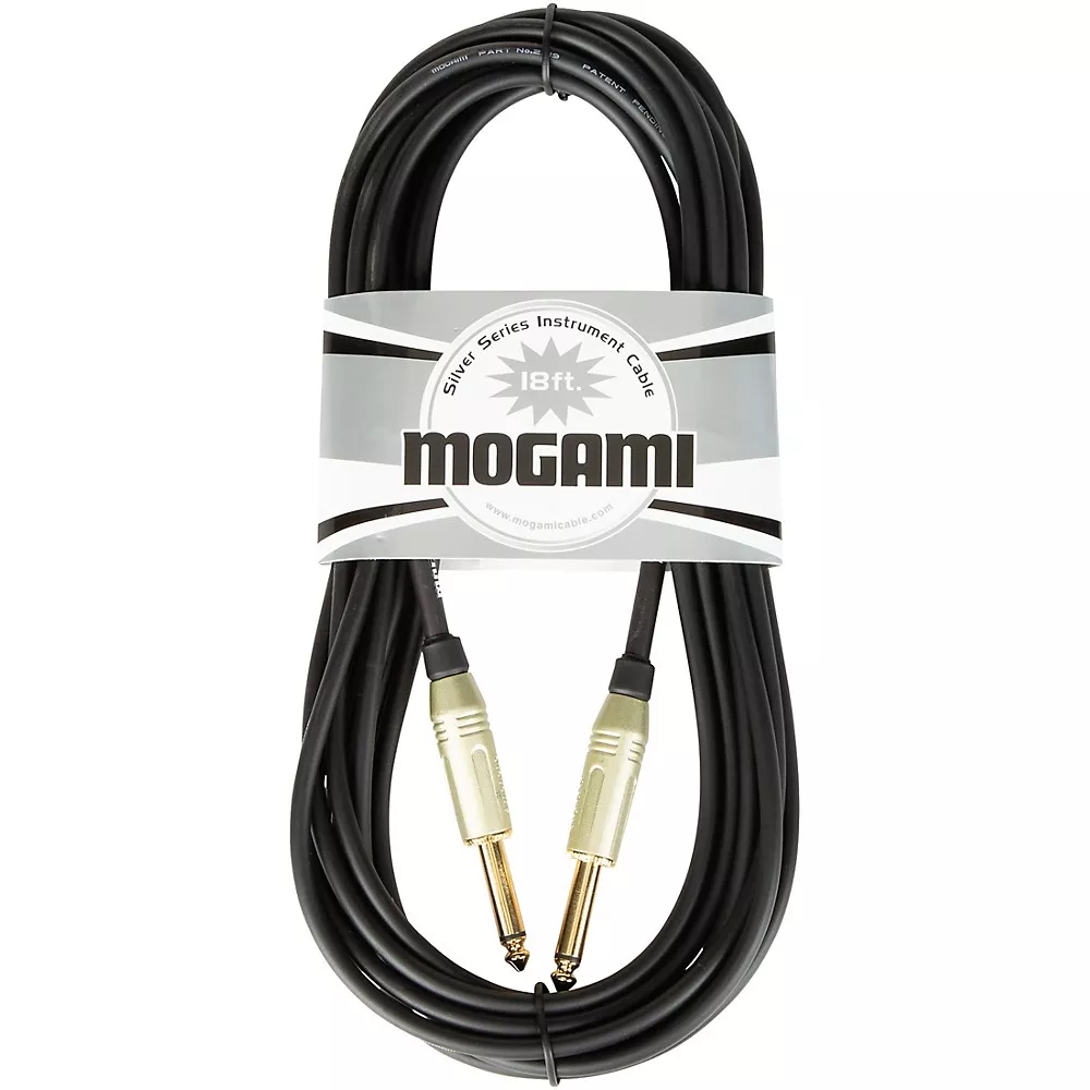 Mogami Silver 1/4" Straight Instrument Cable - 18 ft.