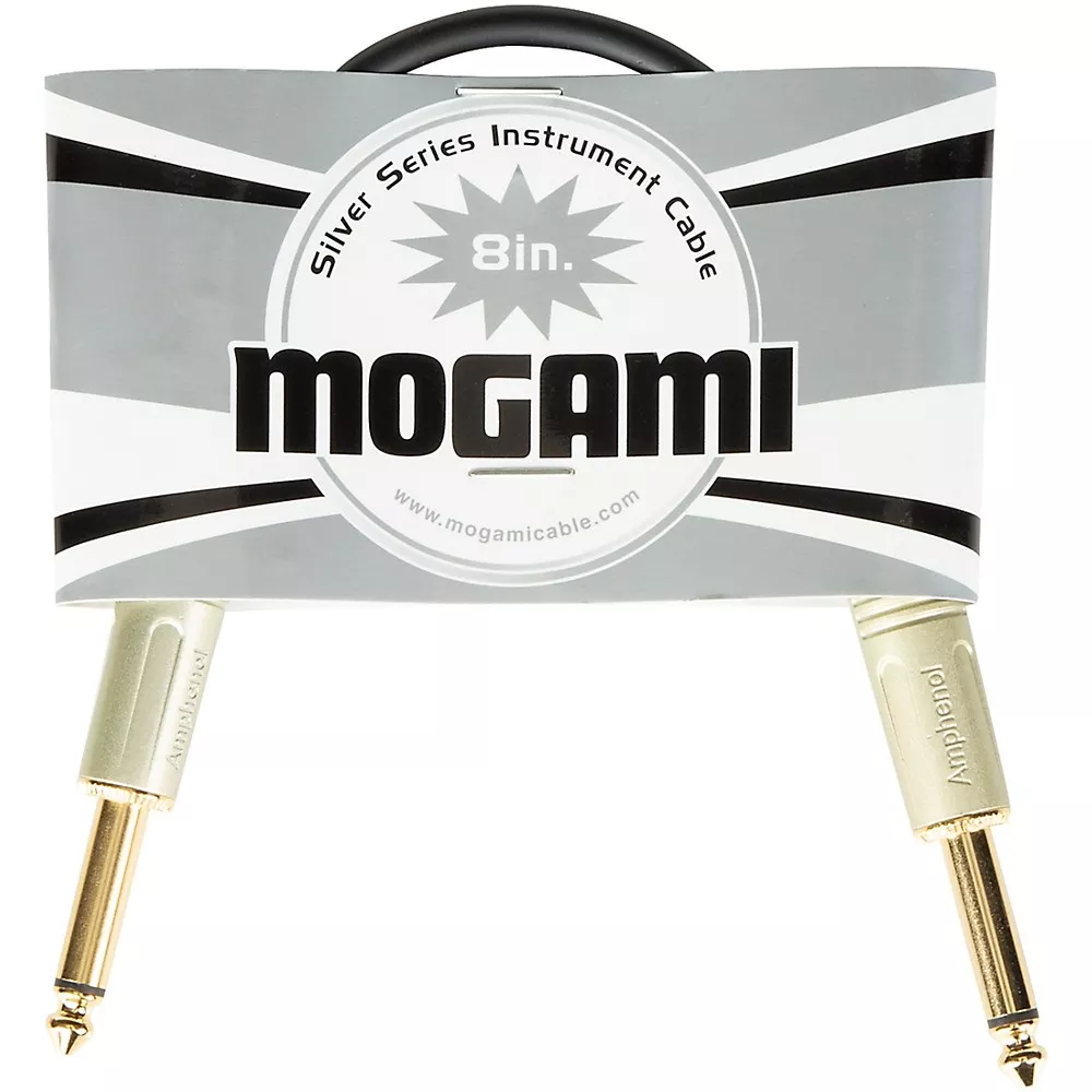 Mogami Silver 1/4" Straight Instrument Cable - 8 in.