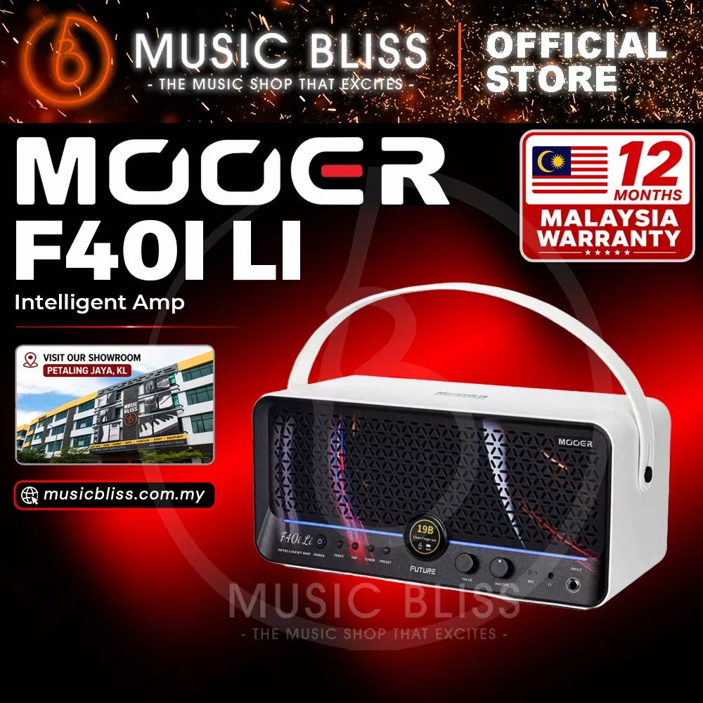 Mooer F40i AI Intelligent Amp with Lithium Battery – White Stellar