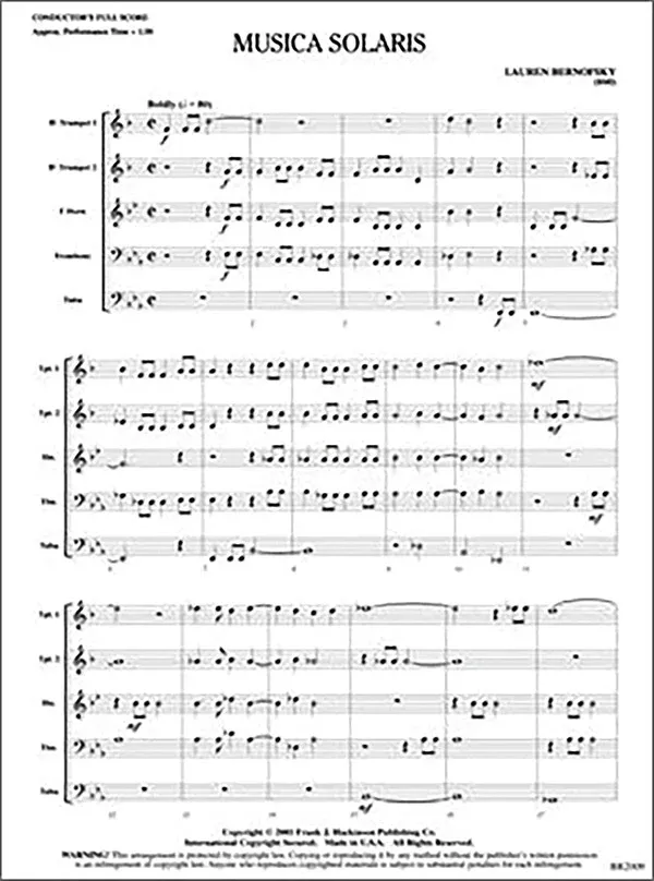 Musica Solaris: Brass Ensemble Conductor Score
