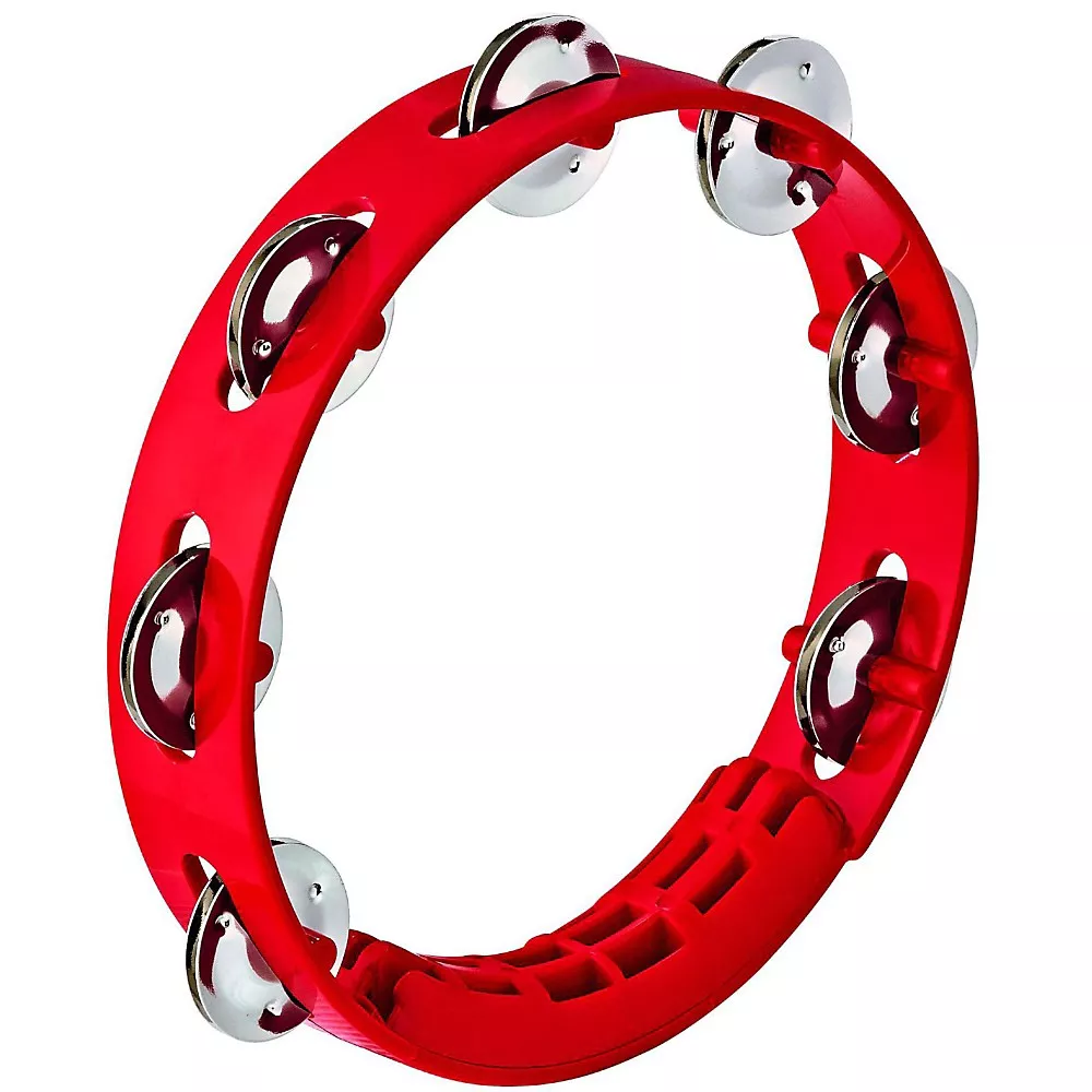 Nino Compact ABS Plastic Handheld Tambourine 8 in. Red