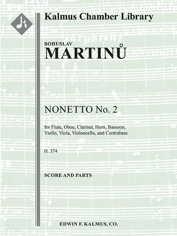 Noneto No. 2, H. 374: Large Chamber Ensemble, Nonet, Score and Parts