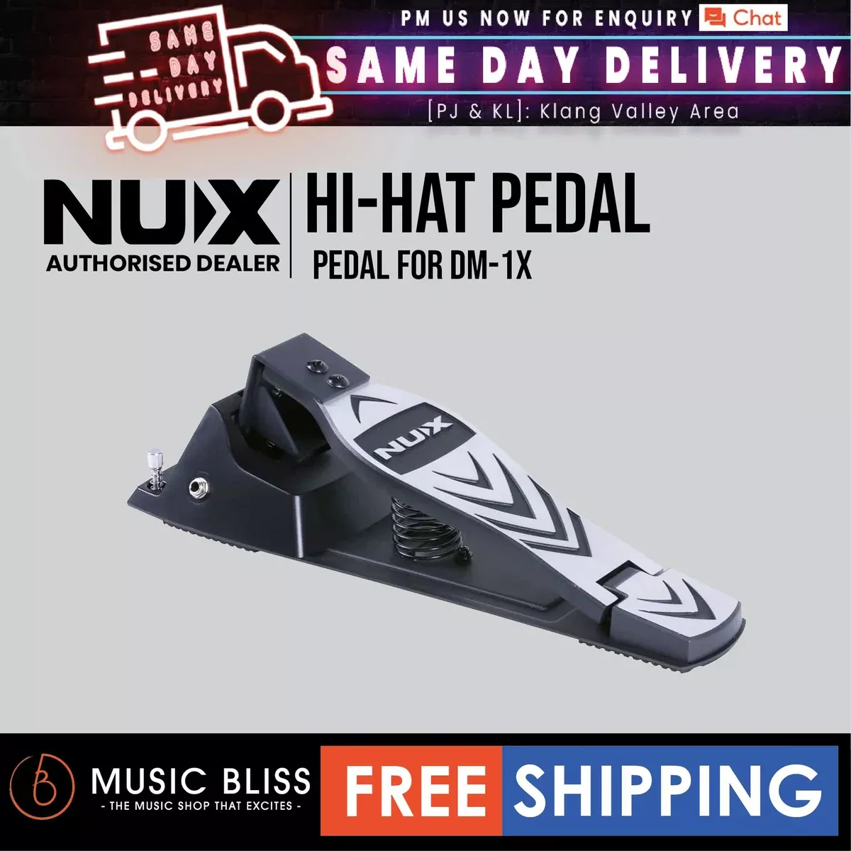 NUX Hi-Hat Kick Pedal Controller Digital Drum Compatible With Majority Digital Drum for DM-1X