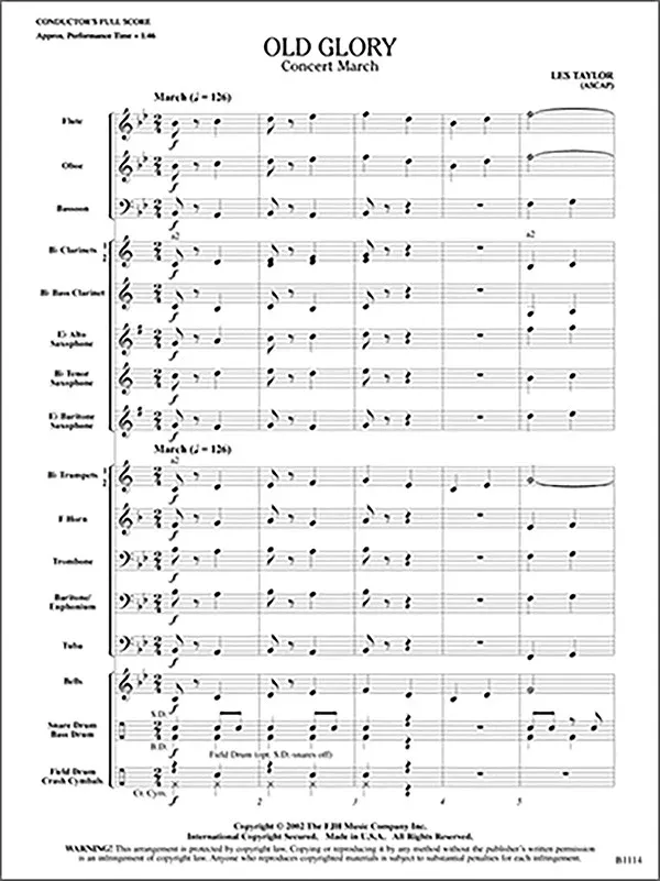 Old Glory: Concert Band Conductor Score & Parts
